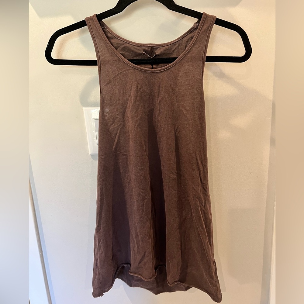 Unsubscribed 100% Cotton Racerback Tank NWT Medium Brown